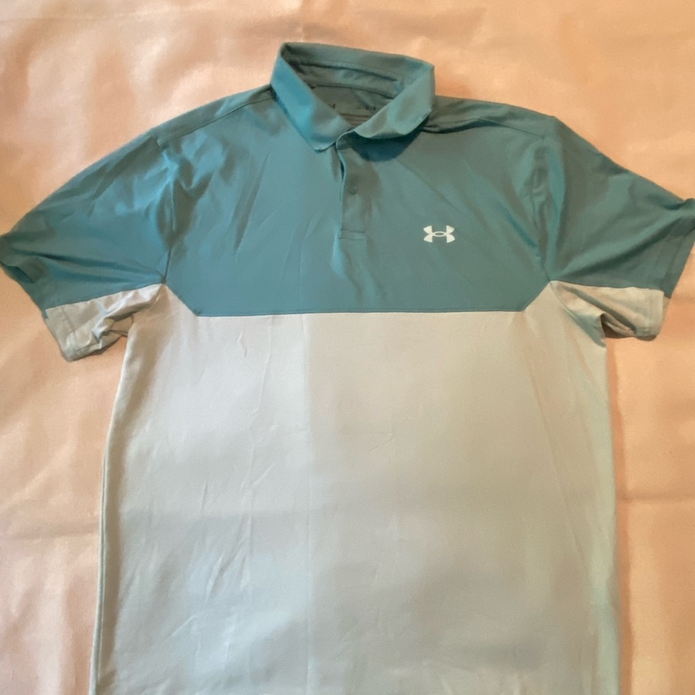 Under Armour Two-Tone Turquoise Performance Polo Shirt